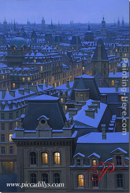 Parisian Winter painting - Alexei Butirskiy Parisian Winter art painting